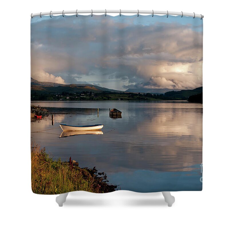 Tranquility Shower Curtain featuring the photograph Coastal Scene Near Portree On Isle Of by Charles Bowman