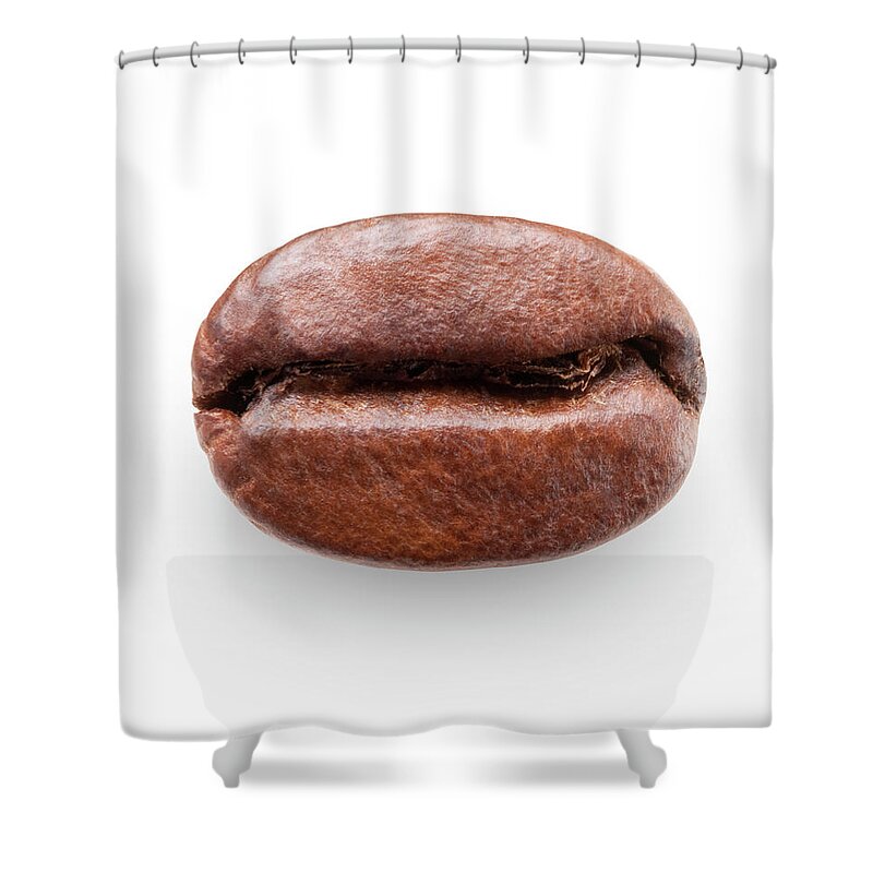 White Background Shower Curtain featuring the photograph Coffee Bean by Malerapaso
