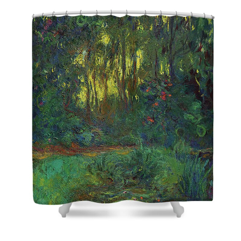 Nympheas Shower Curtain featuring the painting Coin du bassin aux nympheas by Claude Monet