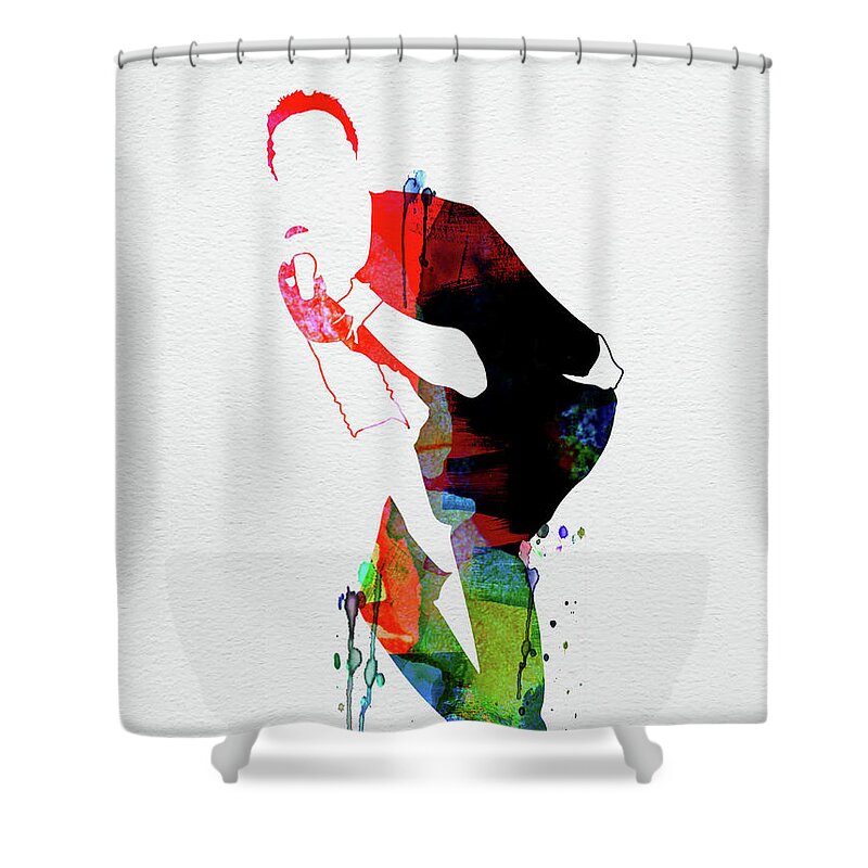  Shower Curtain featuring the mixed media Coldplay Watercolor by Naxart Studio