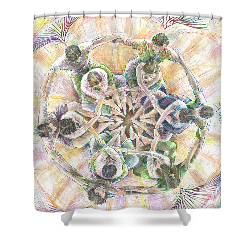 Collaboration Shower Curtain featuring the painting Collaborate by Jeremy Robinson