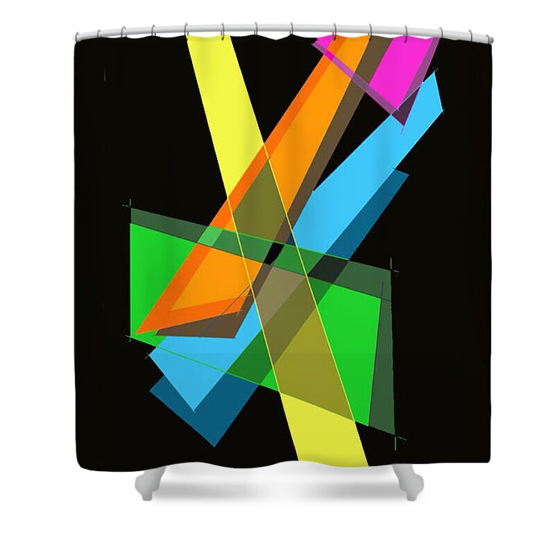  Shower Curtain featuring the digital art Color Geometry Play by Eric Elizondo