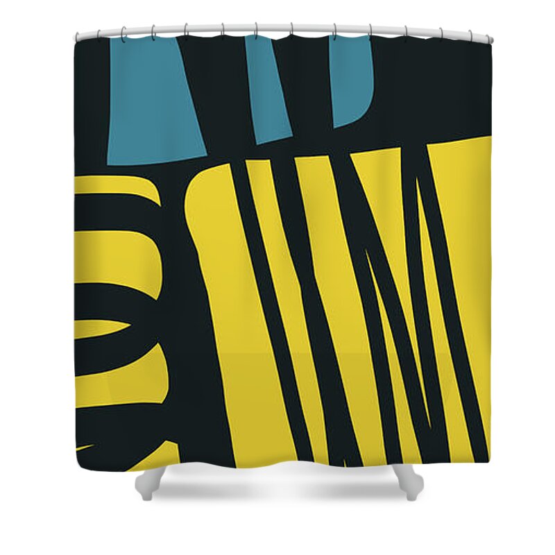 Abstract Shower Curtain featuring the digital art Colorful Bento 4- Art by Linda Woods by Linda Woods