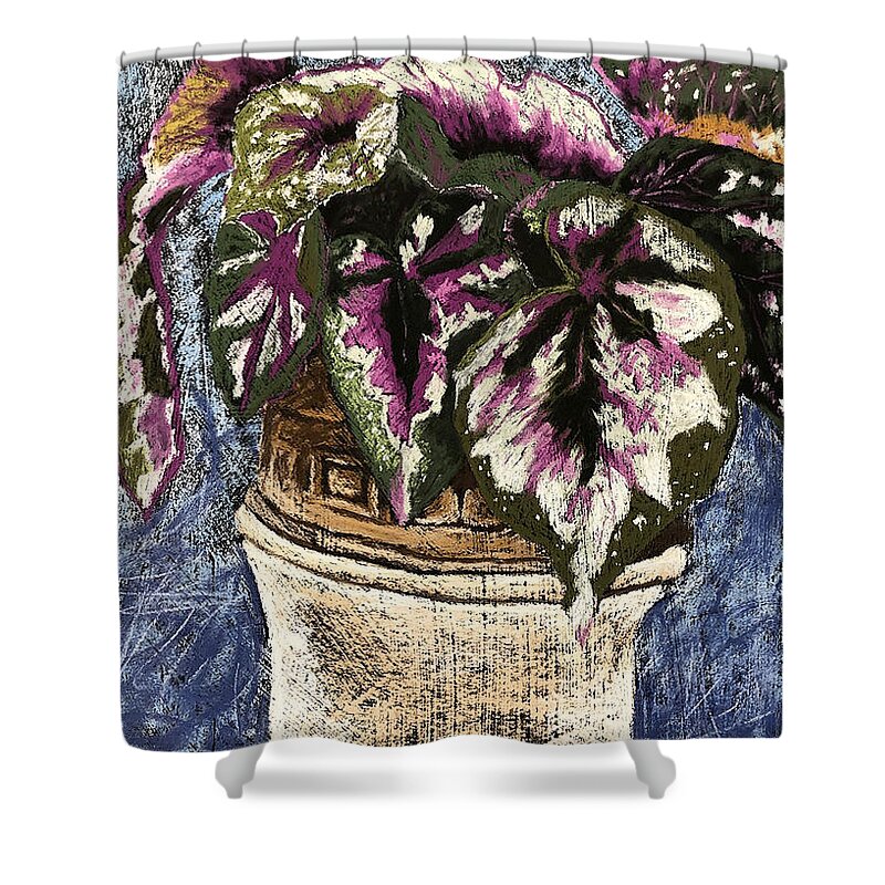 Pastel Shower Curtain featuring the pastel Colorful Coleus by Gerry Delongchamp