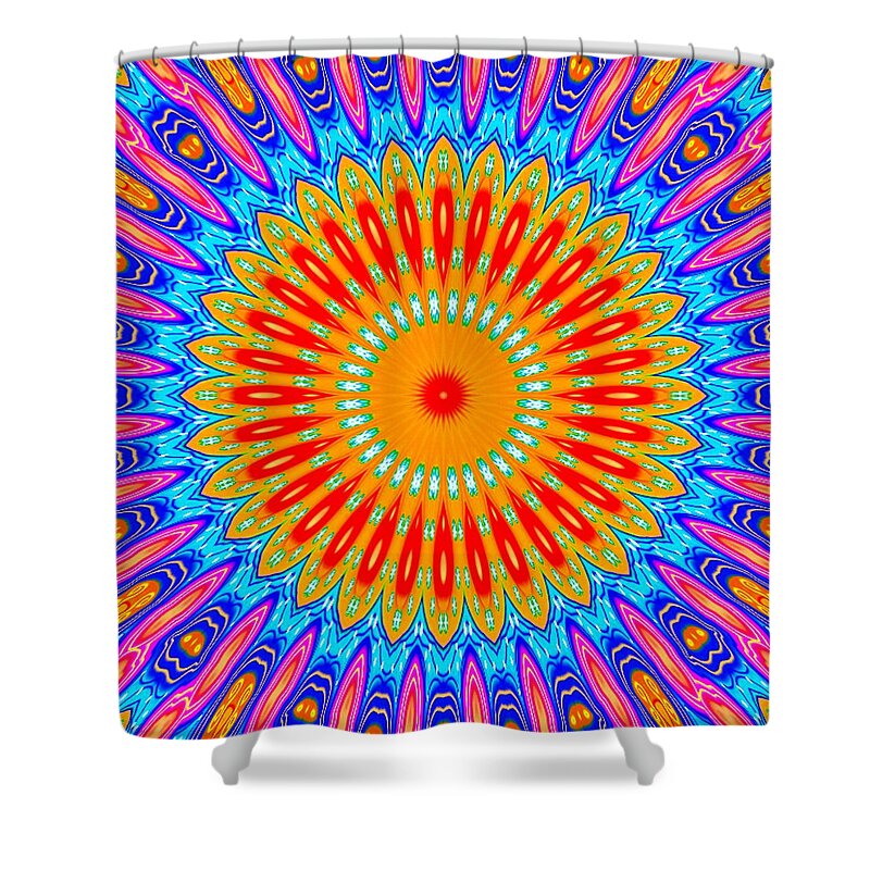 Kaleidoscope Shower Curtain featuring the digital art Colorful Kaleidoscope - Mandala For Cynthia Chan L B by Gert J Rheeders