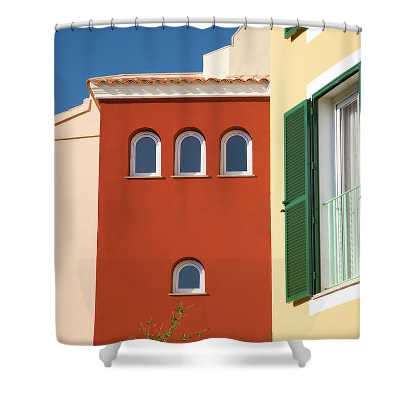Apartment Shower Curtain featuring the photograph Colourful Facades Of Luxury Apartment by David C Tomlinson