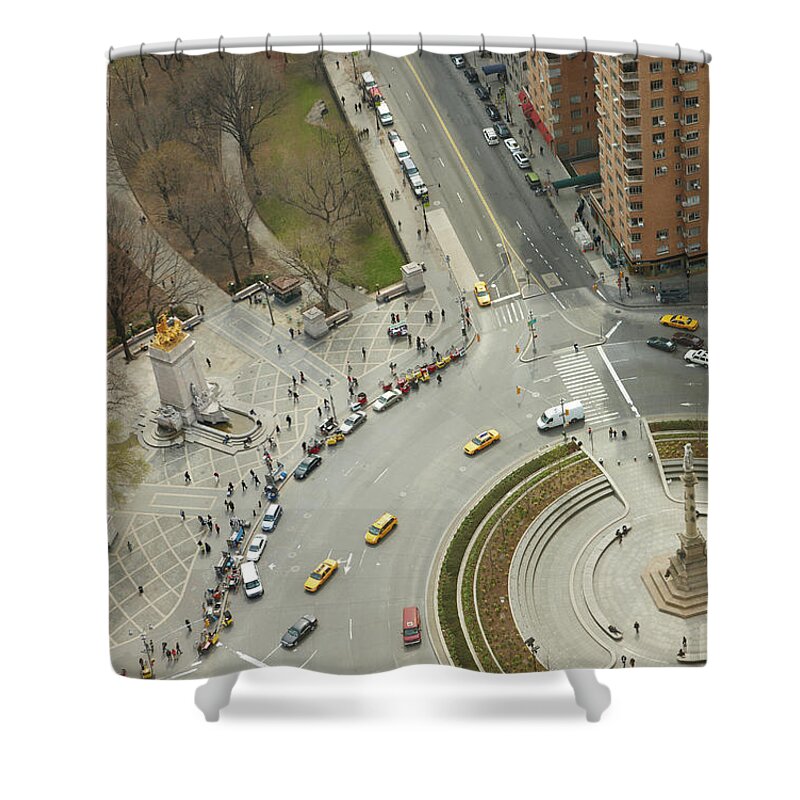 Apartment Shower Curtain featuring the photograph Columbus Circle And Cenral Park by Andy Ryan