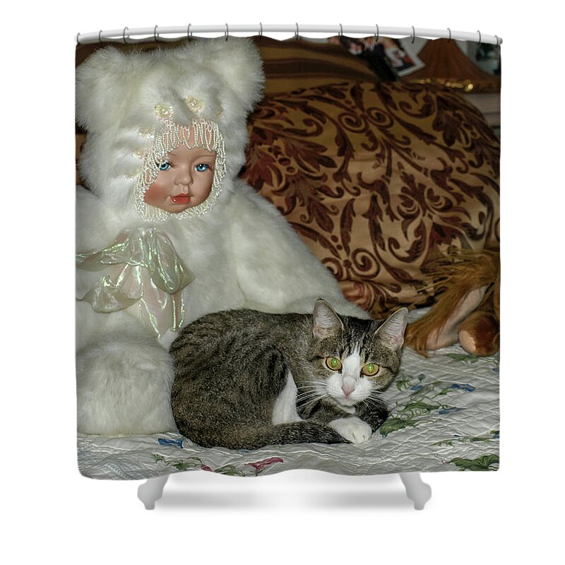Doll Shower Curtain featuring the photograph Comfort is by C Winslow Shafer