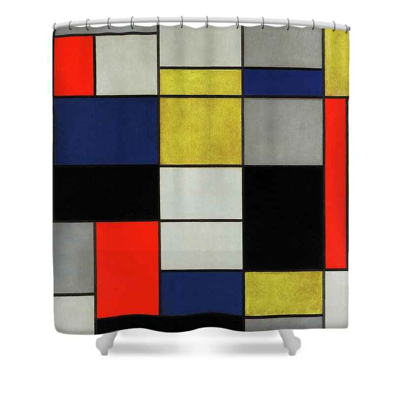 Piet Mondrian Shower Curtain featuring the painting Composition, 1919-1920 by Piet Mondrian