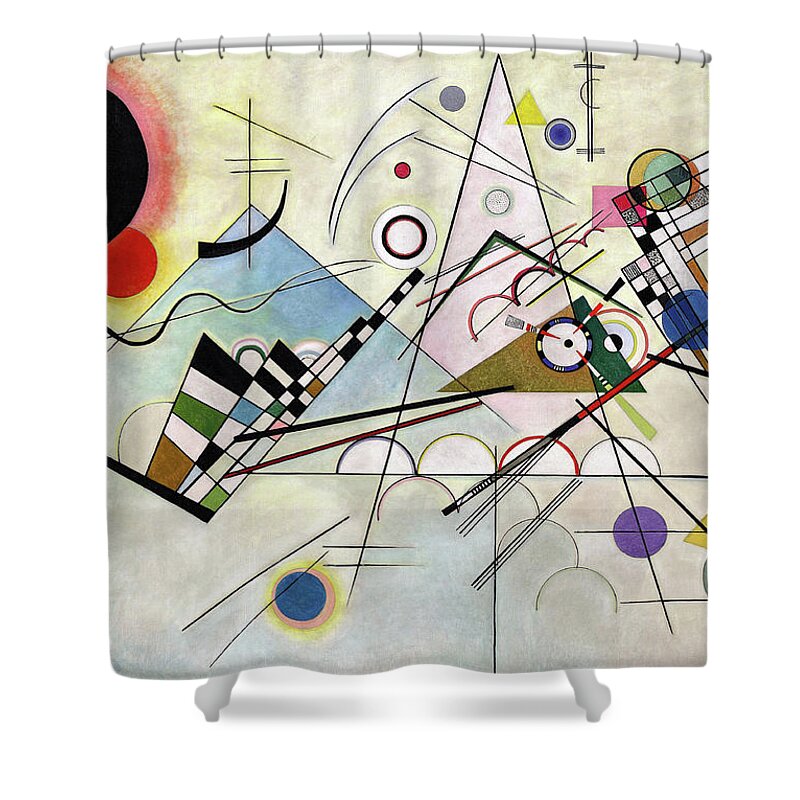 Kandinsky Composition Shower Curtain featuring the painting Composition 8 - Komposition 8 by Wassily Kandinsky
