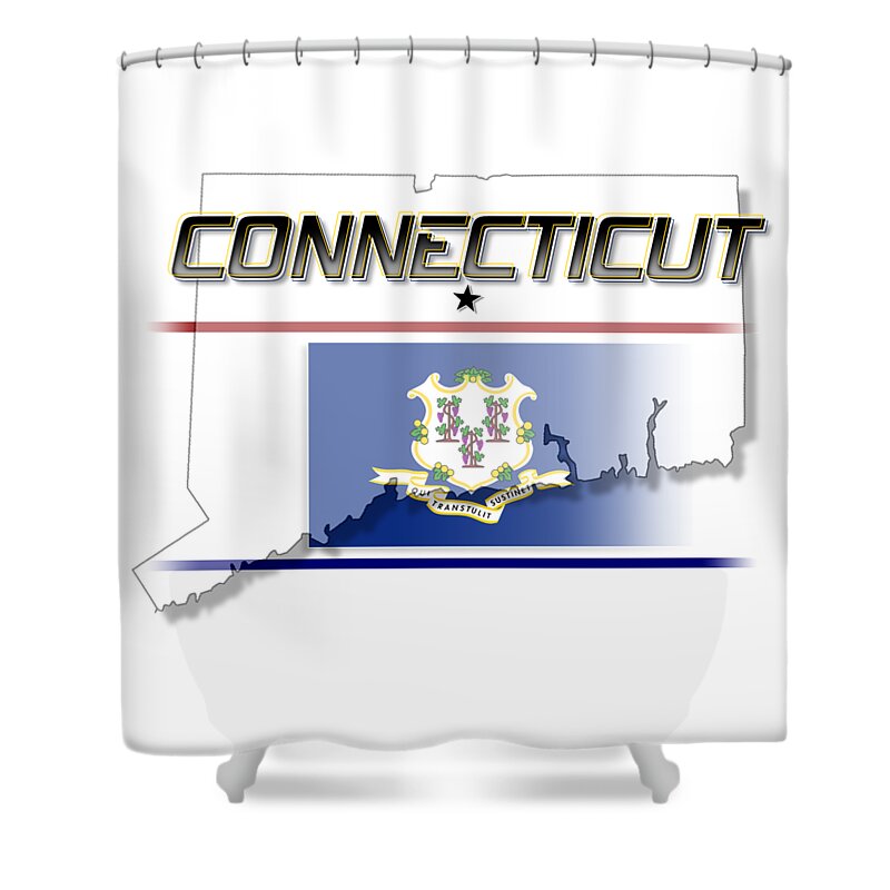 Connecticut Shower Curtain featuring the digital art Connecticut State Horizontal Print by Rick Bartrand