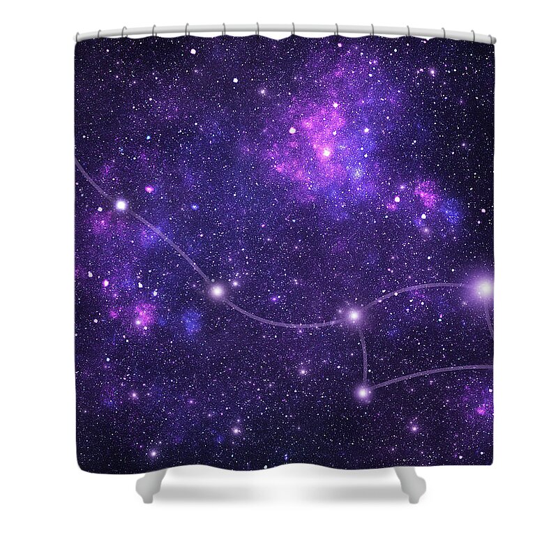 Dust Shower Curtain featuring the photograph Constellations. Ursa Minor Umi by Sololos