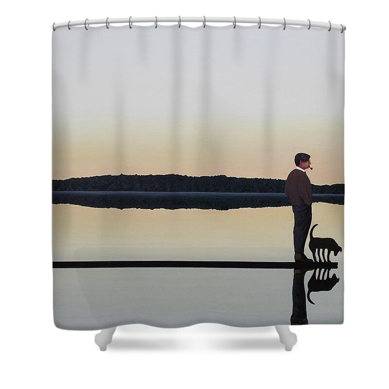 Tom Thomson Shower Curtain featuring the painting Contemplation of Tom Thomson by Kenneth M Kirsch