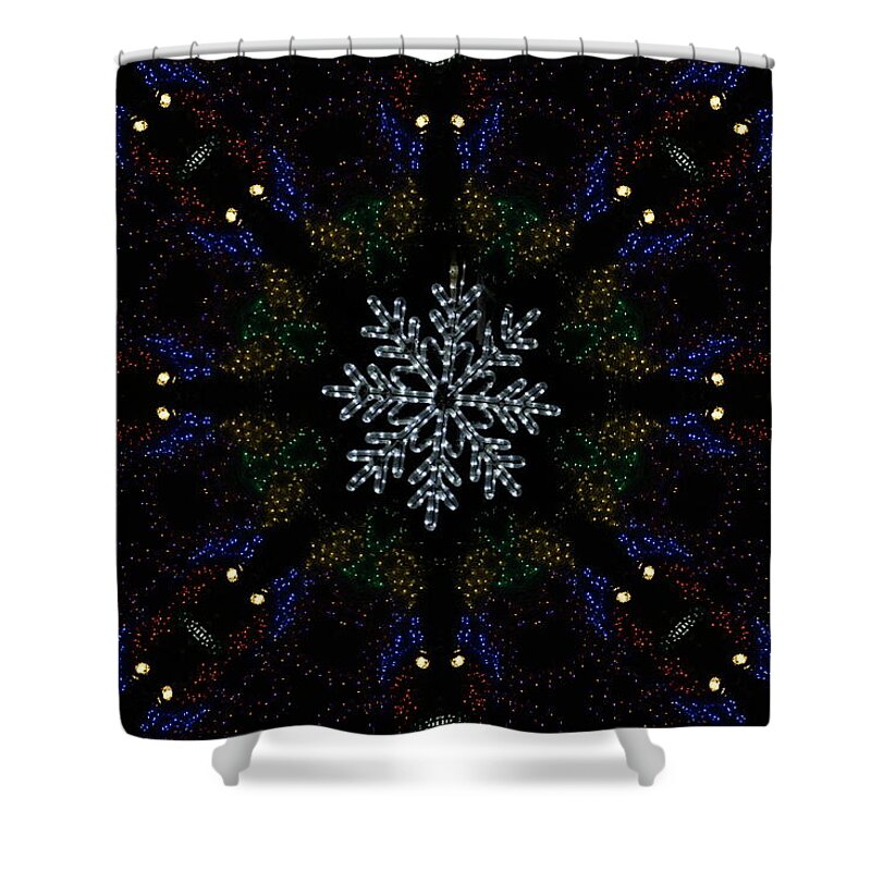 Candy Cane Lights Shower Curtain featuring the photograph Continuous Christmas Lights by Colleen Cornelius