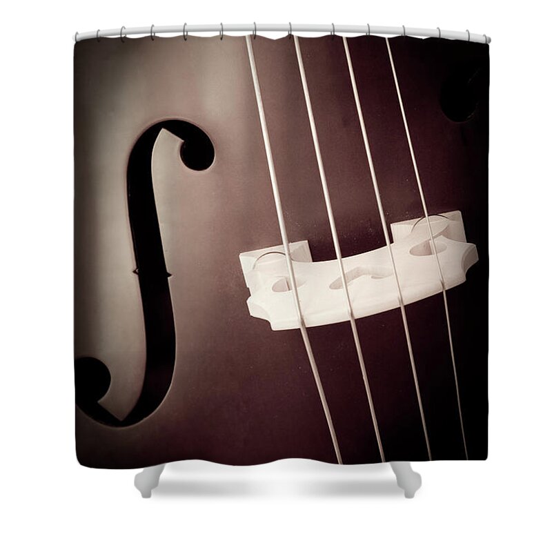 Music Shower Curtain featuring the photograph Contrabbass by Abile