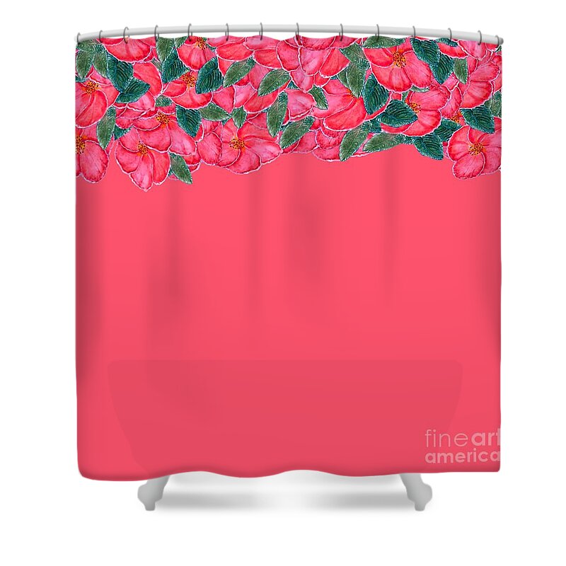 Coral Shower Curtain featuring the digital art Coral Floral by Delynn Addams
