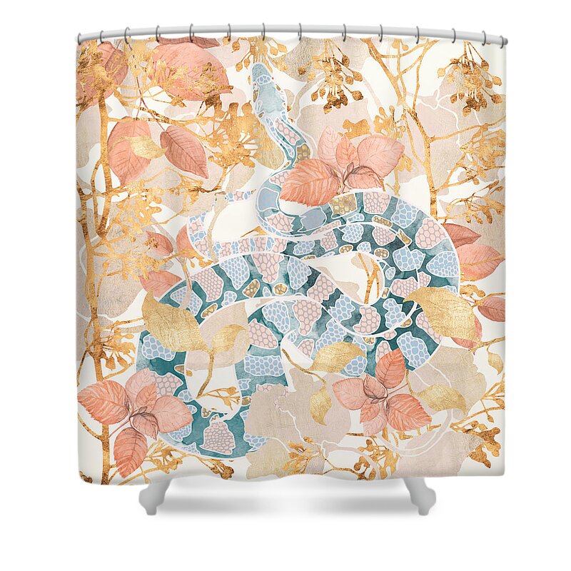 Coral Shower Curtain featuring the digital art Coral Spring Garden by Spacefrog Designs