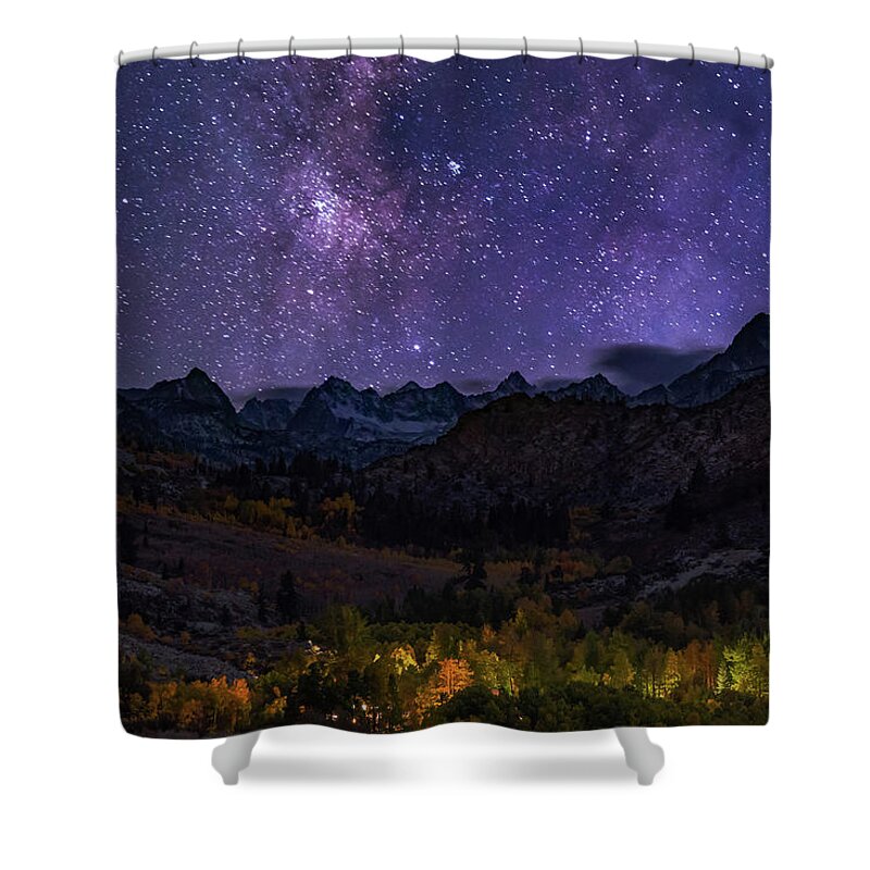 Milkyway Shower Curtain featuring the photograph Cosmic Nature by Tassanee Angiolillo