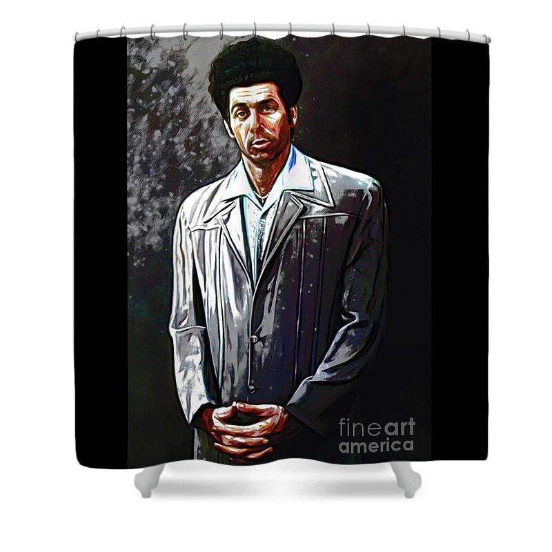 Seinfeld Shower Curtain featuring the photograph Cosmo Kramer Oil Portrait by Doc Braham