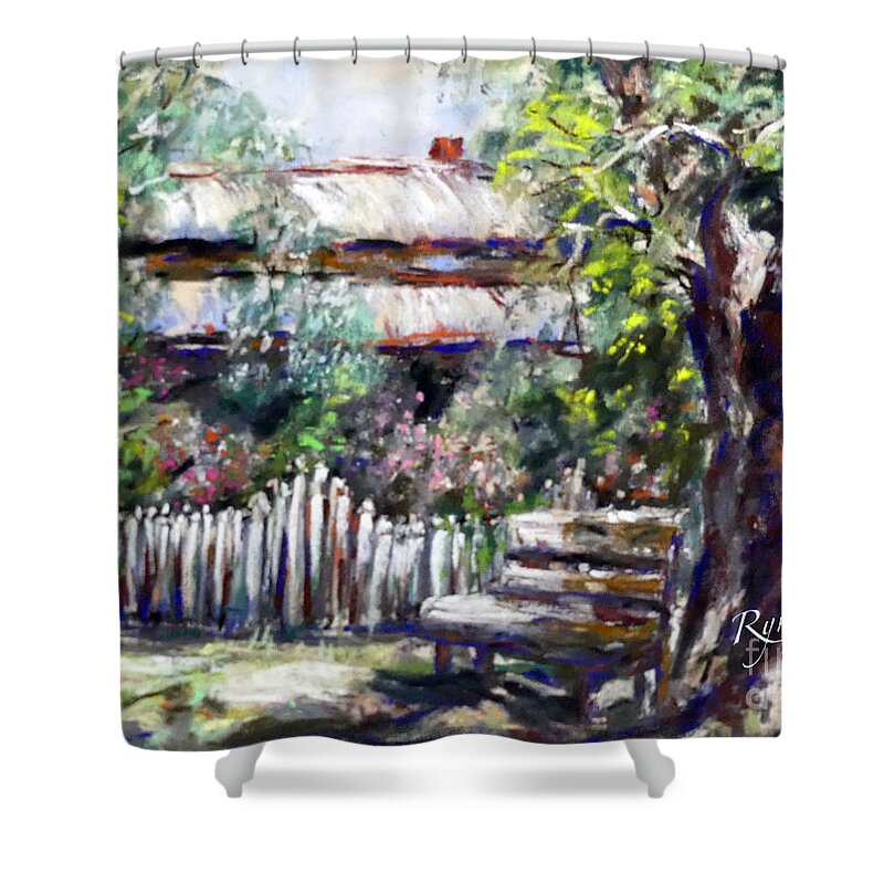 Cottage Shower Curtain featuring the painting Cottage at Castlemaine by Ryn Shell