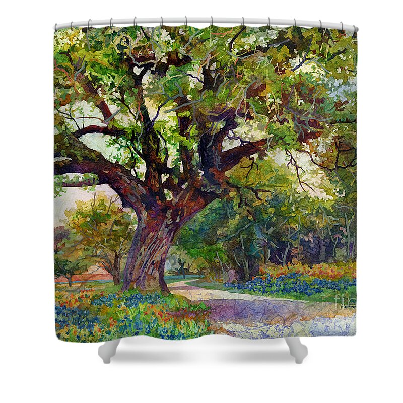 Country Shower Curtain featuring the painting Country Lane by Hailey E Herrera