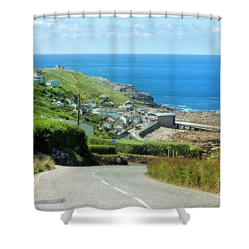 Sennen Cove Shower Curtain featuring the photograph Cove Hill Sennen Cove by Terri Waters