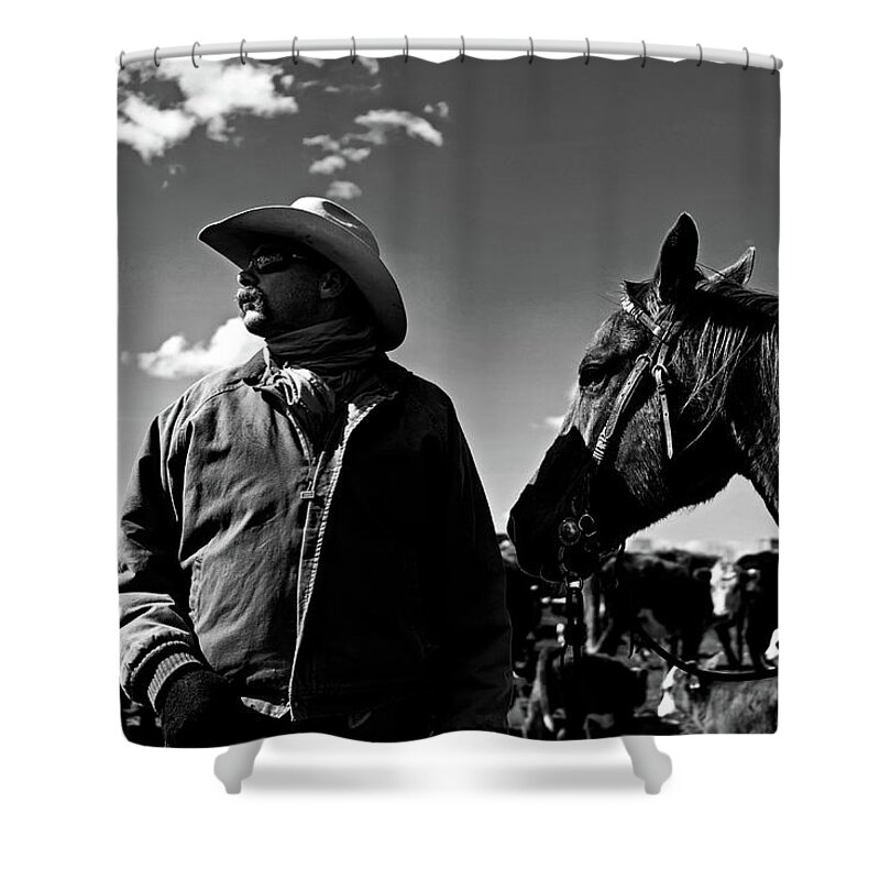 Ranch Shower Curtain featuring the photograph Cowboy Portrait by Julieta Belmont