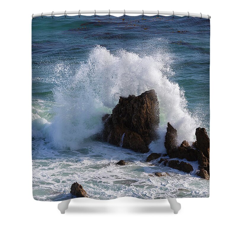 Cdm Shower Curtain featuring the photograph Crashing Waves by Larry Marshall