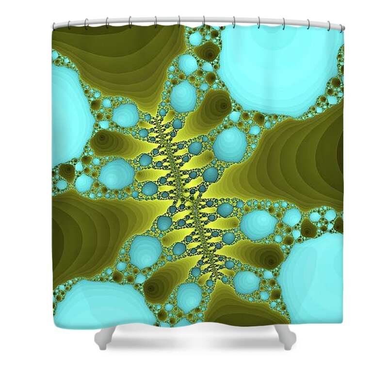 Space Shower Curtain featuring the digital art Crazy Golden Canyon by Don Northup