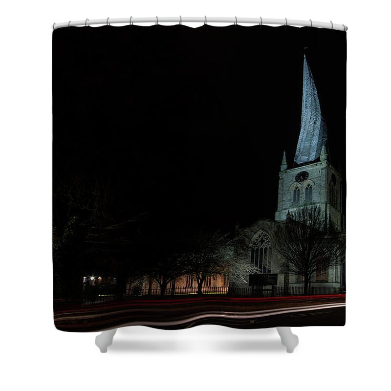 Crooked Spire Shower Curtain featuring the photograph Crooked spire 1 by Steev Stamford