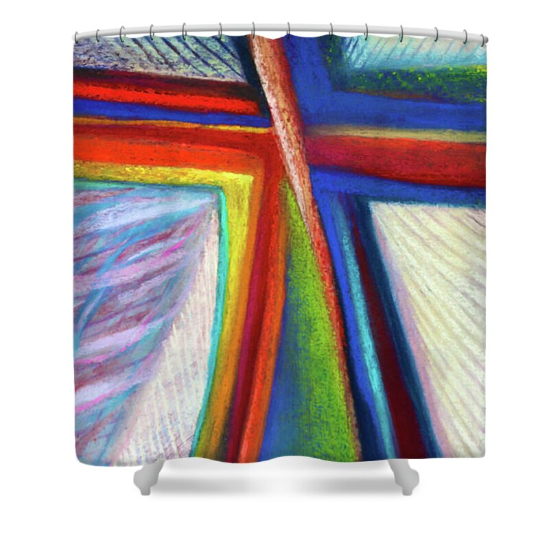  Shower Curtain featuring the painting Cruciform #1 by Polly Castor