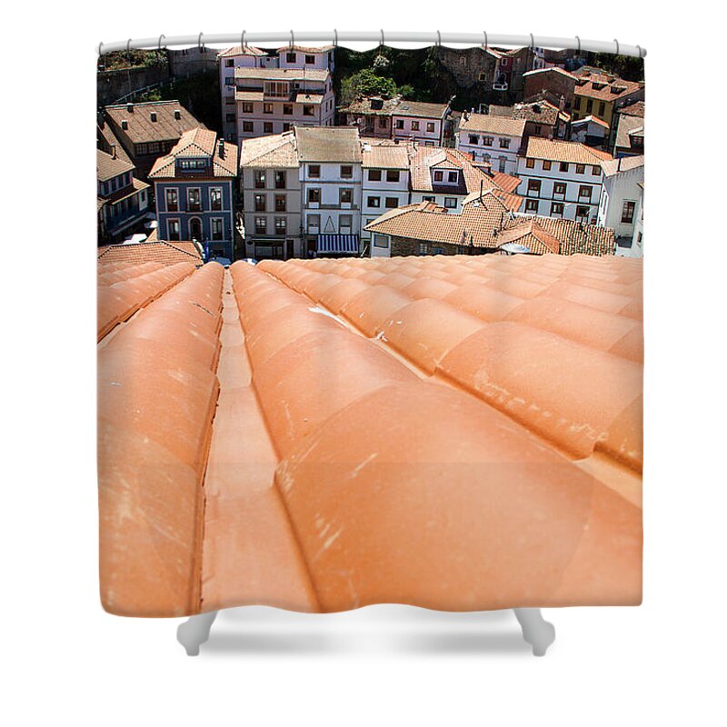 Tranquility Shower Curtain featuring the photograph Cudillero-roof by Www.for91days.com