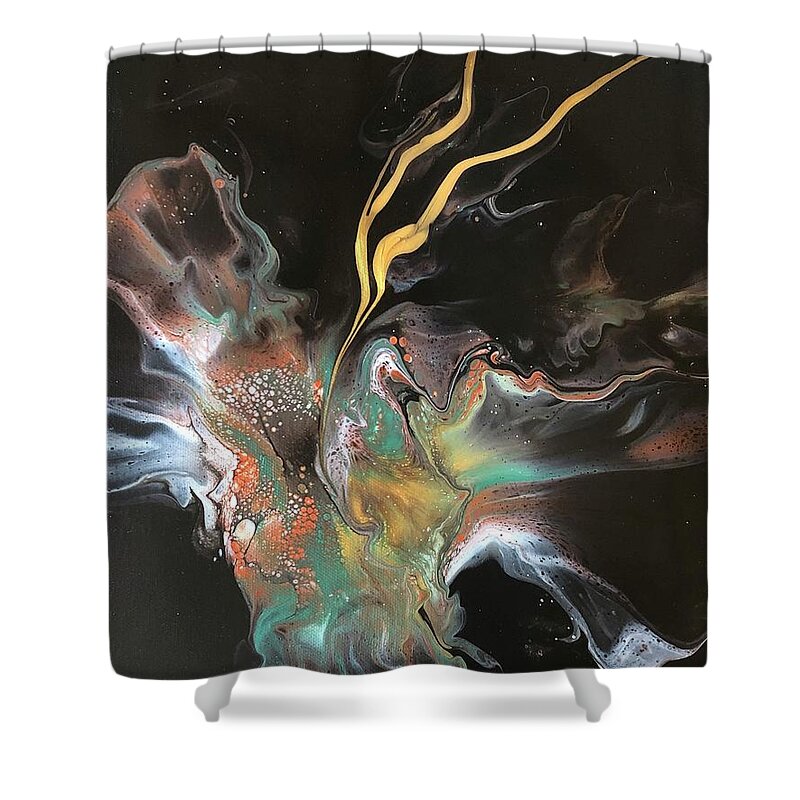Acrylic Shower Curtain featuring the painting Culmination by Christy Sawyer