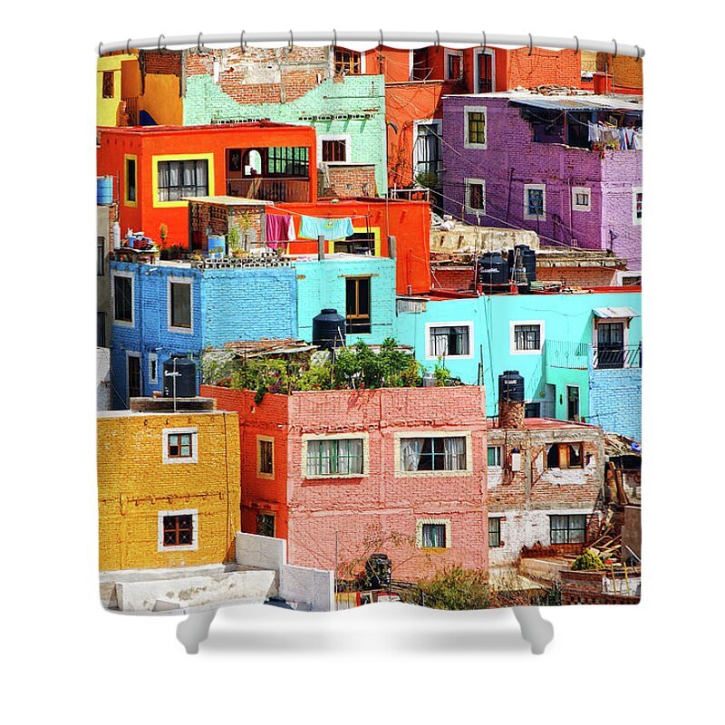 Stone Wall Shower Curtain featuring the photograph Cultural Colonial Cities Of Mexico by Www.infinitahighway.com.br
