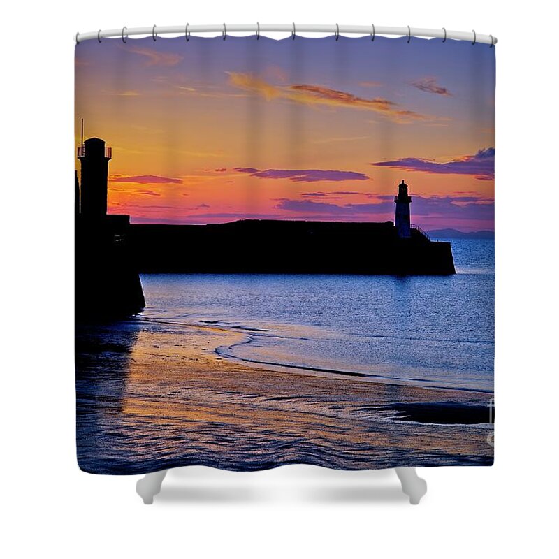 Sunset Shower Curtain featuring the photograph Cumbrian Sunset at Whitehaven by Martyn Arnold
