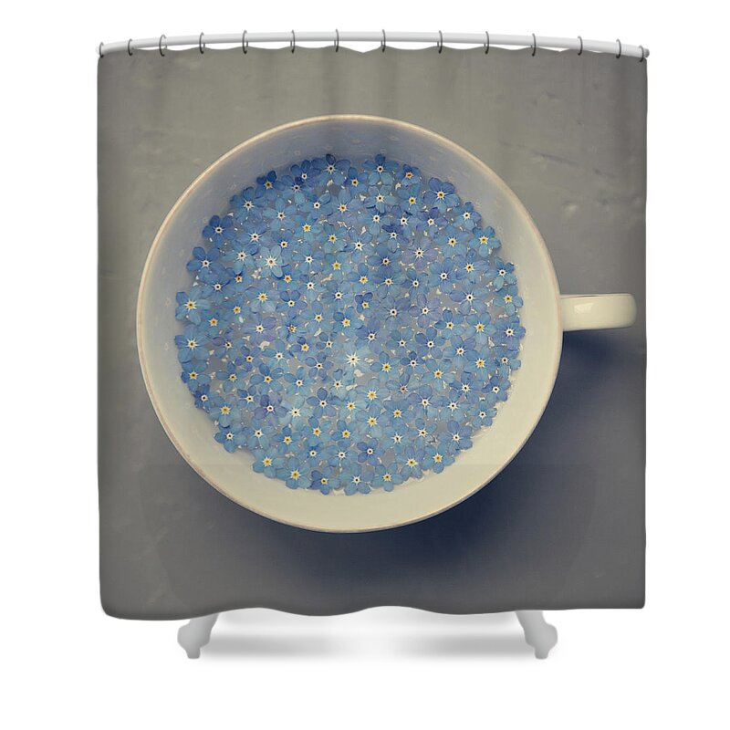 Netherlands Shower Curtain featuring the photograph Cup Of Forget Me Not by Paula Daniëlse