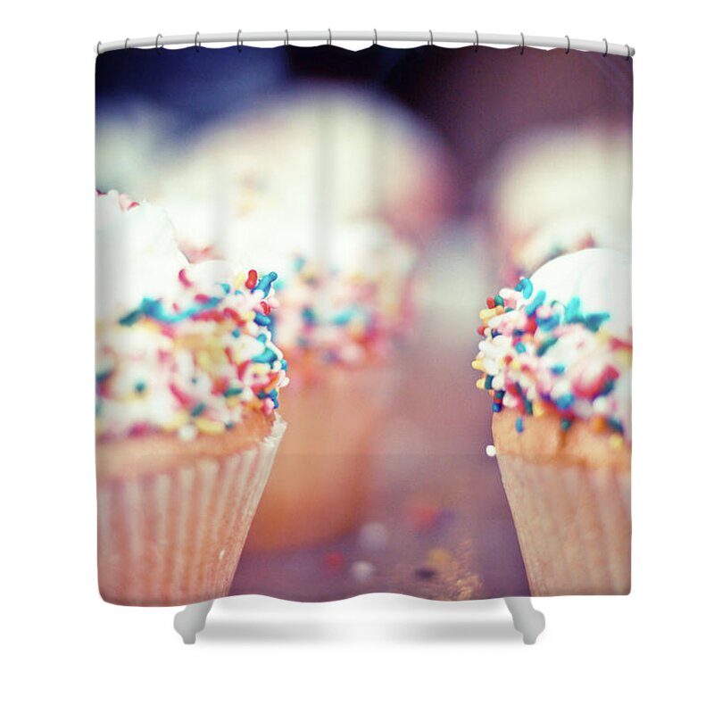 Unhealthy Eating Shower Curtain featuring the photograph Cupcakes by Carmen Moreno Photography