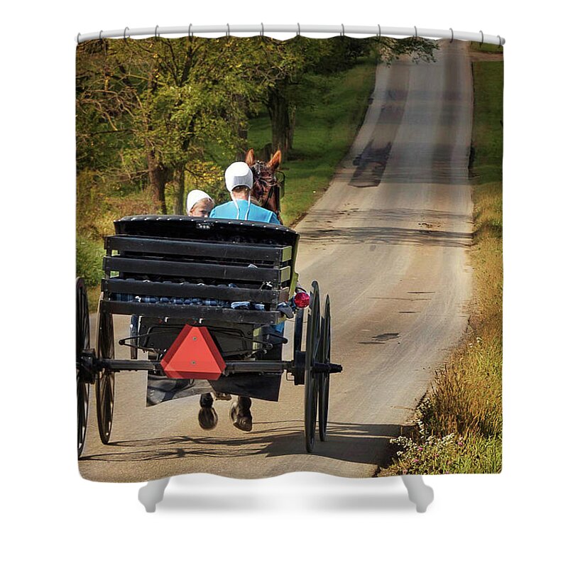 Amish Shower Curtain featuring the photograph Curiosity by Norman Peay