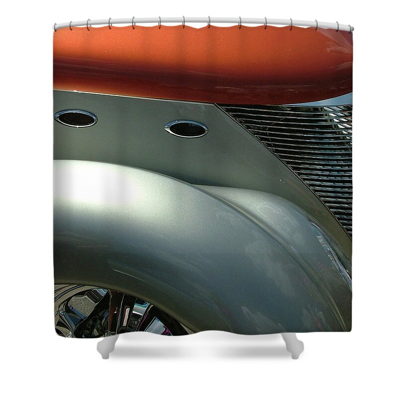  Hot Rod Shower Curtain featuring the photograph Custom Grill by Katherine N Crowley