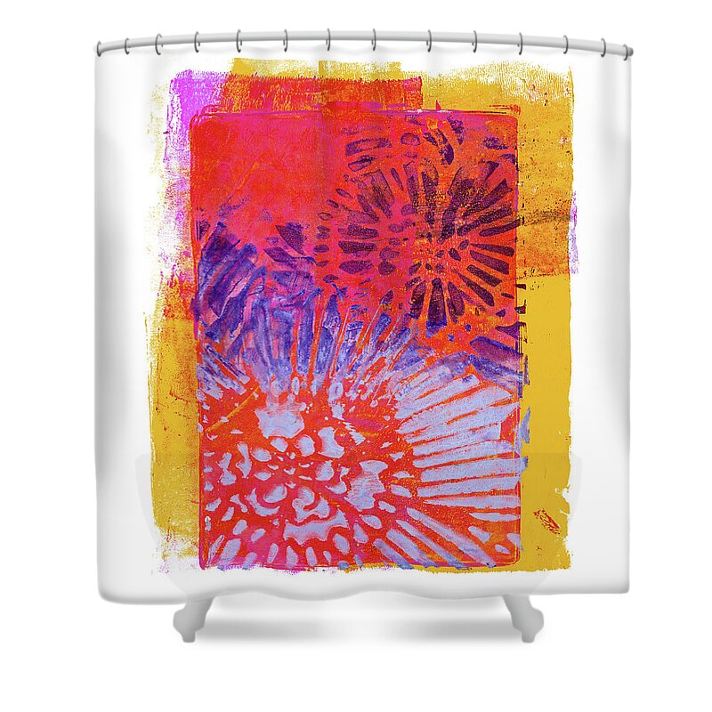 Contemporary Shower Curtain featuring the painting Dahlia by Tonya Doughty