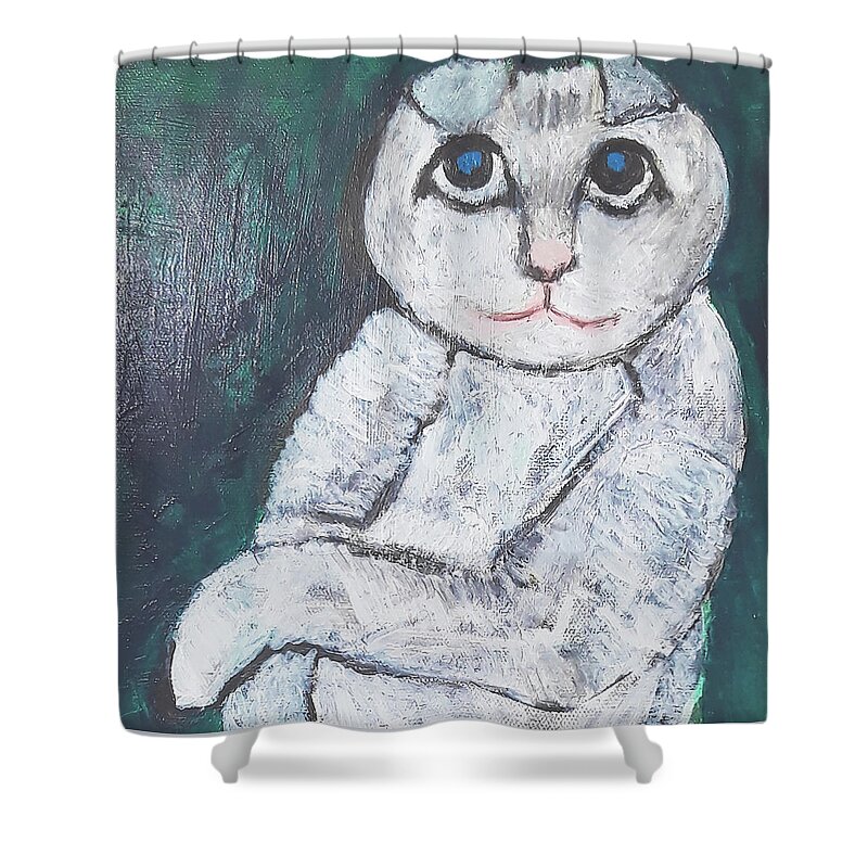Pets Shower Curtain featuring the painting Dandy Andy by Gabby Tary