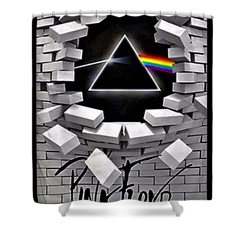Pink Floyd Shower Curtain featuring the photograph Dark Side Of The Wall by Rob Hans