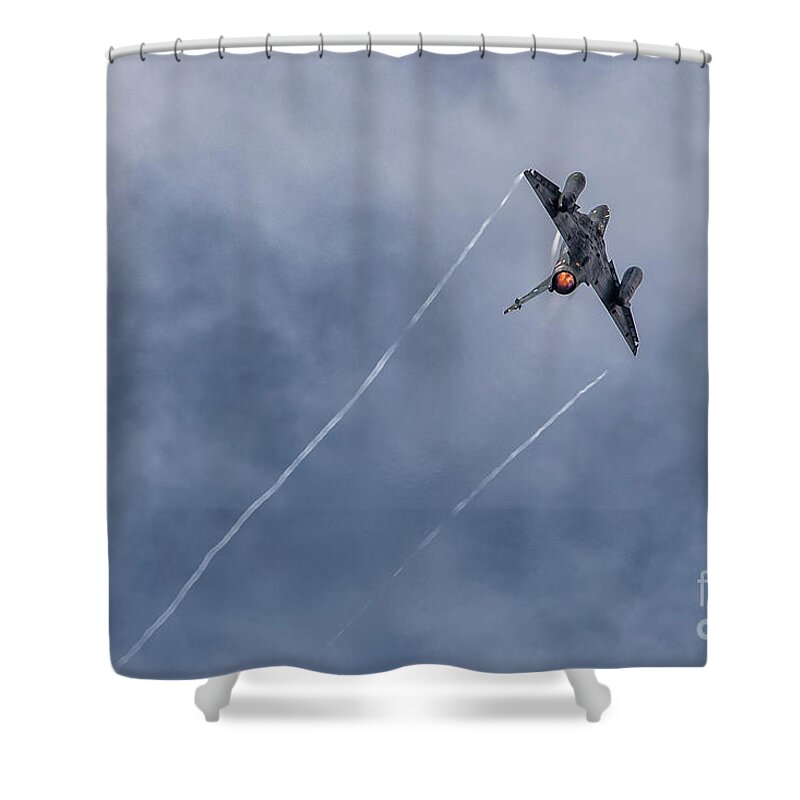 Dassault Shower Curtain featuring the photograph Dassault Mirage 2000 D by Hernan Bua
