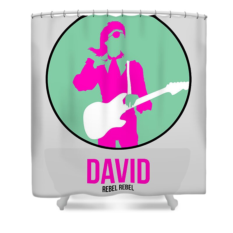 David Bowie Shower Curtain featuring the digital art David Bowie by Naxart Studio