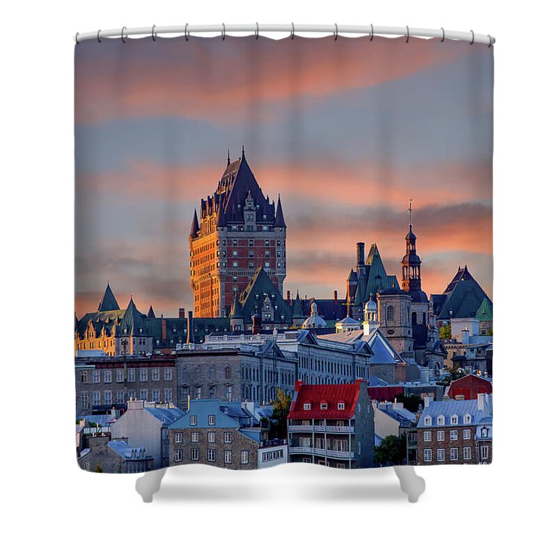Quebec Shower Curtain featuring the photograph Dawn Over Quebec City by Darryl Brooks