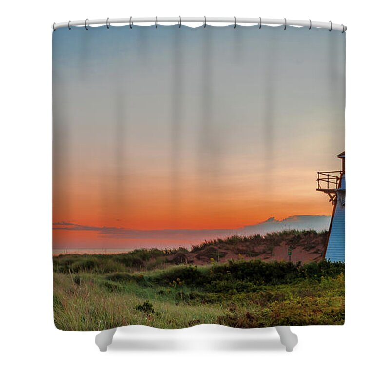 Pastel Shower Curtain featuring the photograph Daybreak at Covehead by Marcy Wielfaert