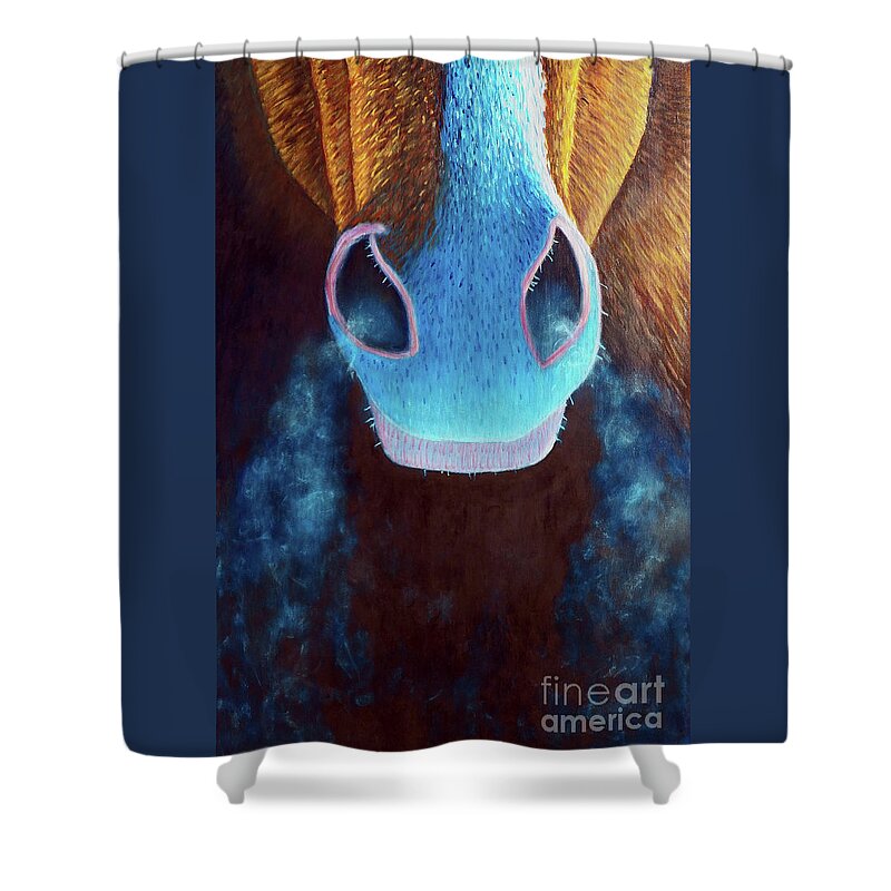 Horse Shower Curtain featuring the painting Daybreak by Brian Commerford
