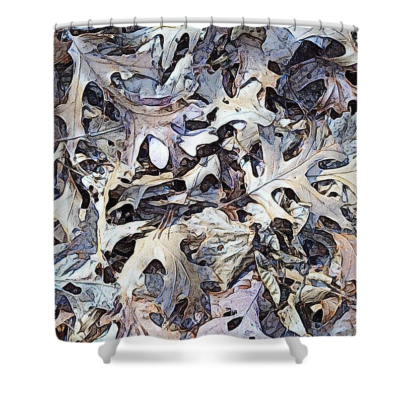 Photoshopped Images Shower Curtain featuring the digital art Dead leaves at the end of fall by Steve Glines