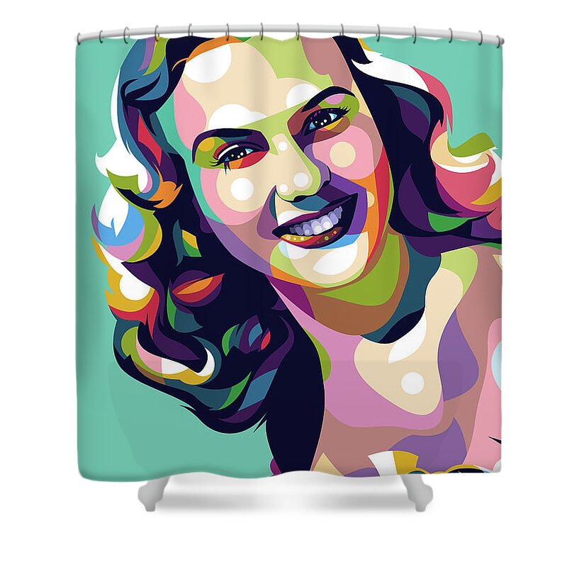 Deanna Shower Curtain featuring the digital art Deanna Durbin by Stars on Art