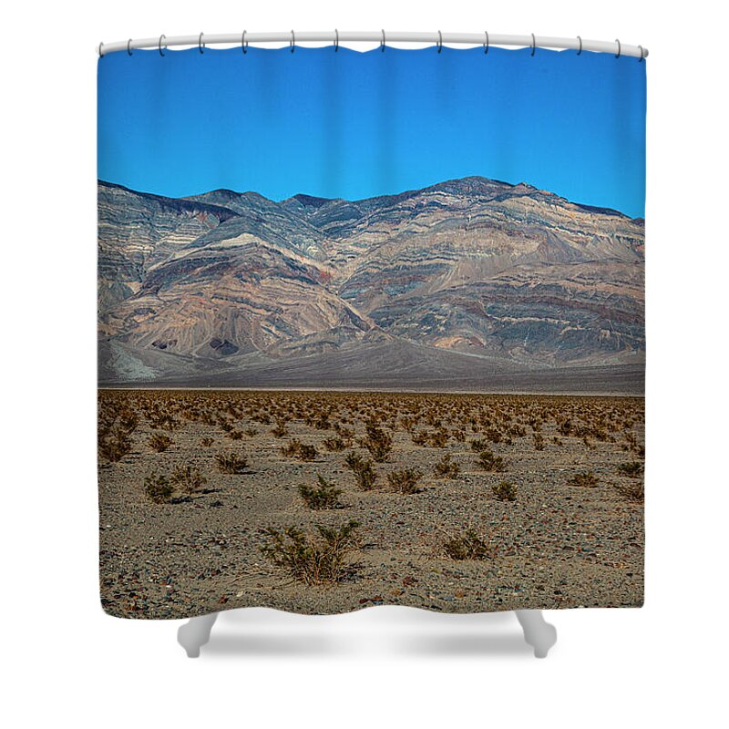 Alhann Shower Curtain featuring the photograph Death Valley Mountains by Al Hann